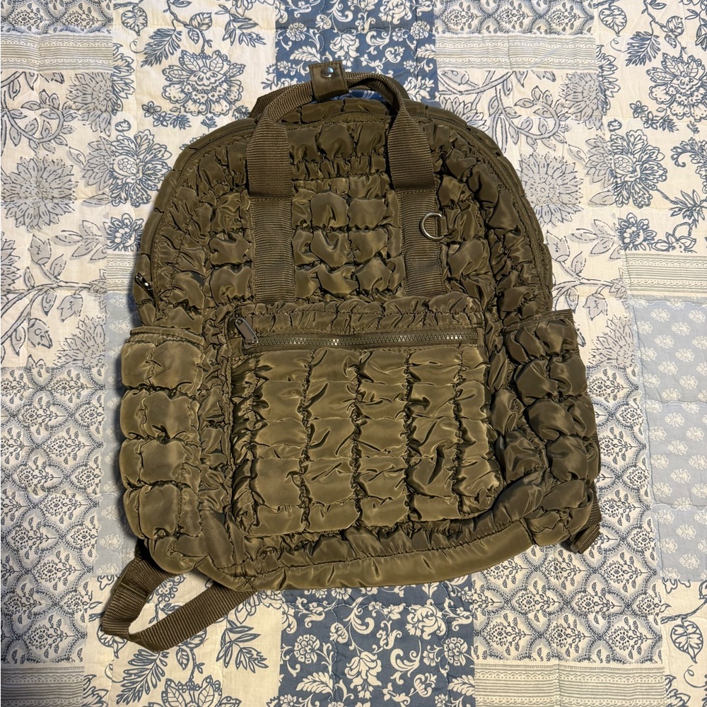 Wild Fable Olive Quilted Backpack